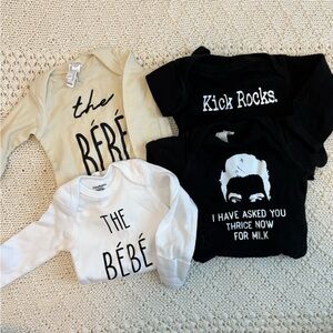 Schitts Creek themed baby onesies